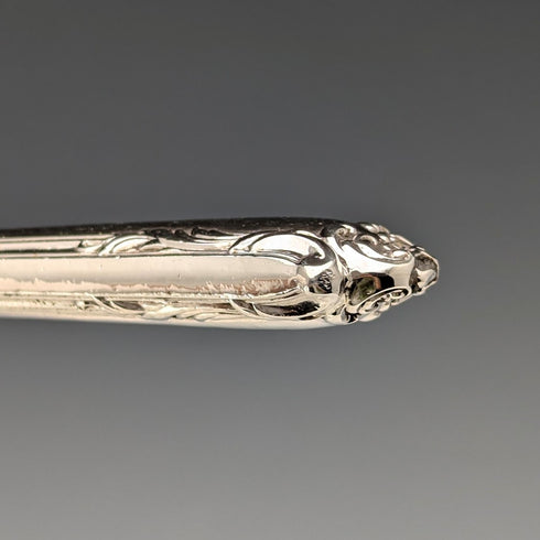 Circa 1860 British Antique Pure Silver Handle Fish Cutlery 6 Pair Aaron Hadfield